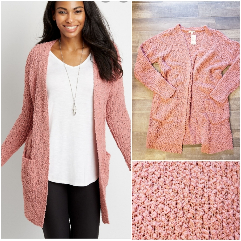 Solid Open Front Pocket Cardigan